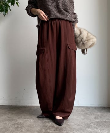DOUDOU(ドゥドゥ) 【WEB限定】カーゴタックコクーンパンツ