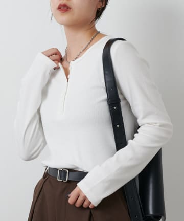 COLONY 2139(コロニー トゥーワンスリーナイン) 【AW先行予約/WEB限定】ヘンリーネックテレコロングスリーブTee