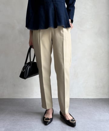 【セレモニー対応可】フロッキードットテーパードパンツ