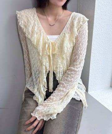 mline(エムライン) [mline]ティアードレースブラウス