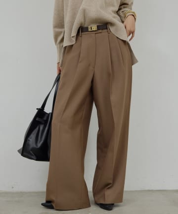 GALLARDAGALANTE(ガリャルダガランテ) 【SACHIKOコラボ】【ウエスト調整可能！】2タックワイドパンツ