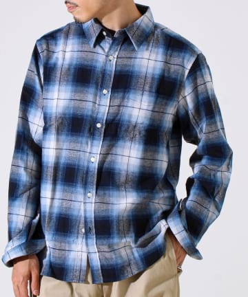 FREDY & GLOSTER(フレディ アンド グロスター) ＜つぶし衿＞U.S.COTTON混 レギュラーカラーチェックネルシャツ