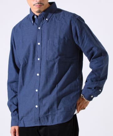 FREDY & GLOSTER(フレディ アンド グロスター) ＜つぶし衿＞U.S.COTTON混 ボタンダウンネルシャツ