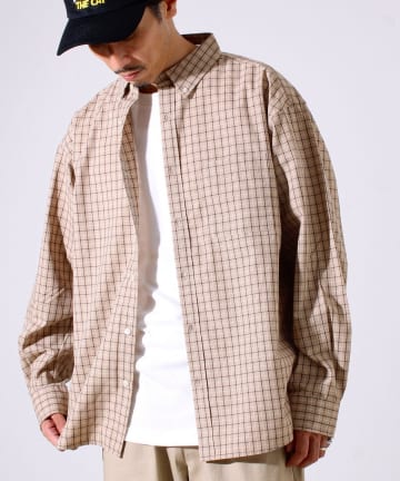FREDY & GLOSTER(フレディ アンド グロスター) 【シャツ＋Tシャツの2点セット】TC平織 小柄チェックアンサンブル
