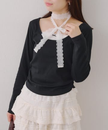 NICE CLAUP / OLIVE des OLIVE OUTLET(ナイスクラップ  / オリーブ デ オリーブ アウトレット) -3キロ見え【RMAF】1枚で映える！ホルターレーステレコトップス