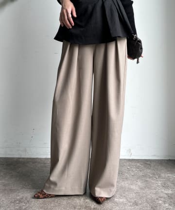 DOUDOU(ドゥドゥ) メランジタックワイドパンツ
