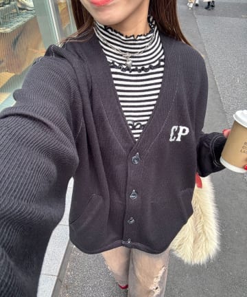 CIAOPANIC(チャオパニック) CPロゴステッチカーディガン