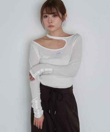 RAY CASSIN(レイカズン) デザインシアーロングTシャツ