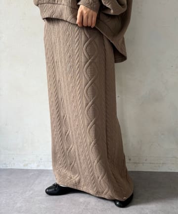 LOCUST(ローカスト) 【セットアップ対応可◎皺になりにくい】ふくれジャガードスカート