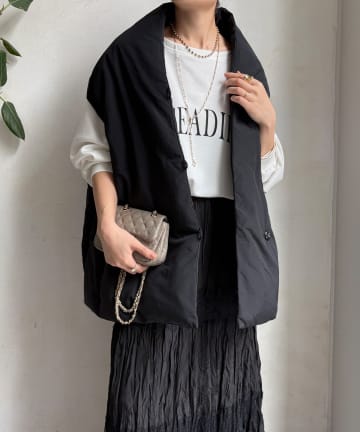 DOUDOU(ドゥドゥ) 【WEB限定】ストールライクファーバーダウンベスト