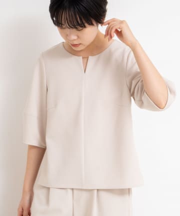NOLLEY'S(ノーリーズ) 《セットアップ対応》カットジョーゼットコクーンスリーブプルオーバーブラウス