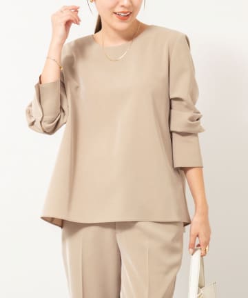 NOLLEY'S(ノーリーズ) 《セットアップ対応》ウォッシャブルストレッチギャババックフレアブラウス