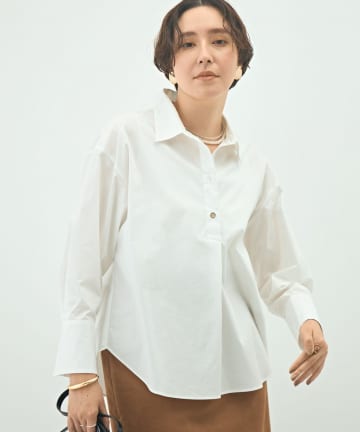 NOLLEY'S(ノーリーズ) ウォッシャブルブロードメタル釦スキッパーシャツ