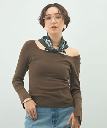 NOLLEY'S(ノーリーズ) 【WEB限定カラーあり】総針スクエアネックプルオーバーニット
