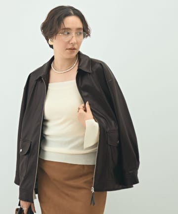 NOLLEY'S(ノーリーズ) 《セットアップ対応》ウォッシャブルフェイクレザーブルゾン