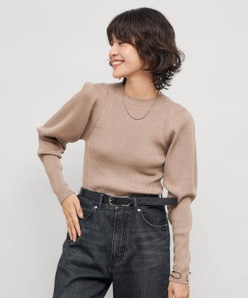 NOLLEY'S(ノーリーズ) リブパフスリーブプルオーバーニット