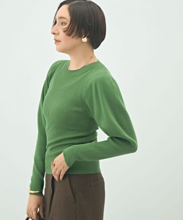 NOLLEY'S(ノーリーズ) リブパフスリーブプルオーバーニット