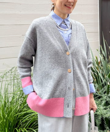 NOLLEY'S(ノーリーズ) 5GノアリスゆったりVネックカーディガン