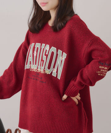 NICE CLAUP / OLIVE des OLIVE OUTLET(ナイスクラップ  / オリーブ デ オリーブ アウトレット) 【RMAF】モチーフカレッジもちもちニット