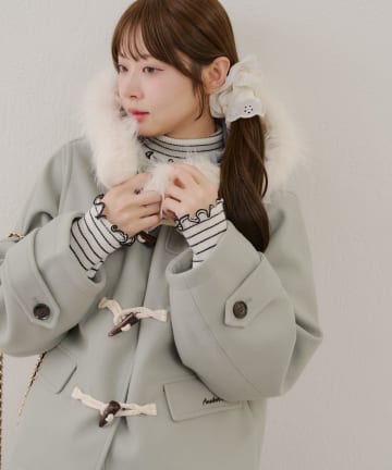 NICE CLAUP / OLIVE des OLIVE OUTLET(ナイスクラップ  / オリーブ デ オリーブ アウトレット) 【RMAF】ファー付きダッフルコート