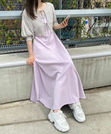 NICE CLAUP / OLIVE des OLIVE OUTLET(ナイスクラップ  / オリーブ デ オリーブ アウトレット) 【one after another】カーディガンセットカットワンピース