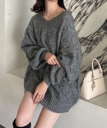 NICE CLAUP / OLIVE des OLIVE OUTLET(ナイスクラップ  / オリーブ デ オリーブ アウトレット) 【one after another】ケーブルミニワンピ