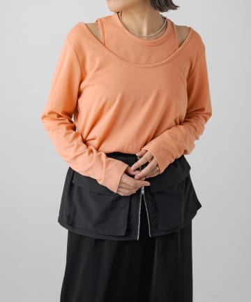 NICE CLAUP / OLIVE des OLIVE OUTLET(ナイスクラップ  / オリーブ デ オリーブ アウトレット) 【PUAL CE CIN】シアーレイヤードプルオーバー