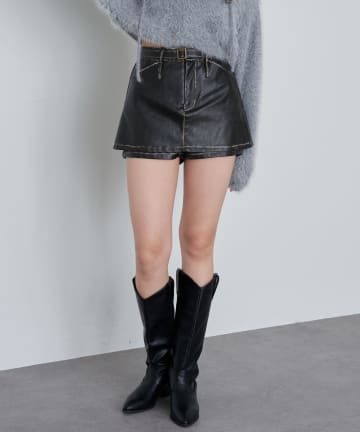 RAY CASSIN(レイカズン) レザーマイクロミニスカート