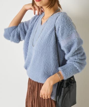 Jena　espace merveilleux(ジェナ　エスパスメルヴェイユ) フロントフェザーラインニット