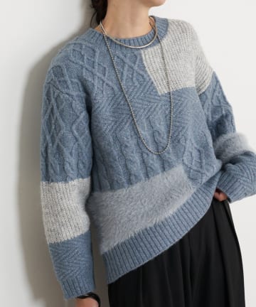 Jena　espace merveilleux(ジェナ　エスパスメルヴェイユ) フェザーラメパネルニット