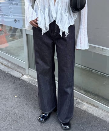 mline(エムライン) [mline]ノンウォッシュ バギーデニム