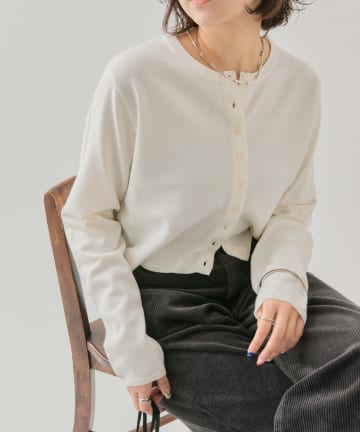 mystic(ミスティック) チビボタン長袖カーディガン