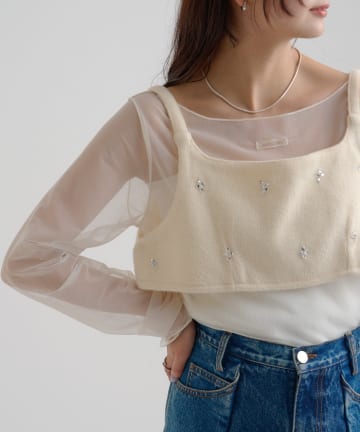 mystic(ミスティック) ウールライク ビジュービスチェ