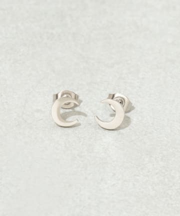 3COINS(スリーコインズ) ステンレスメタルムーンピアス