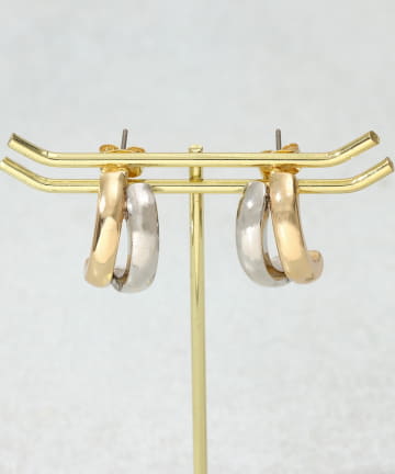 3COINS(スリーコインズ) 2トーンカーブピアス