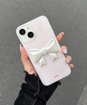 Lattice(ラティス) ボリュームリボンスマホケース(iPhone13/14)