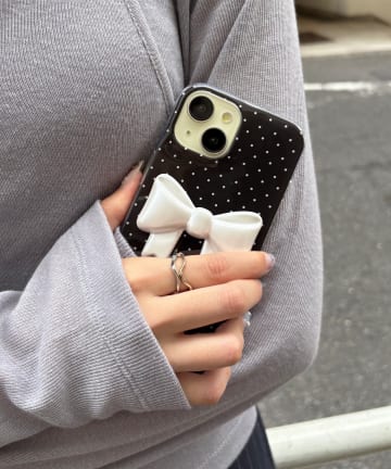 Lattice(ラティス) ボリュームリボンスマホケース(iPhone15)