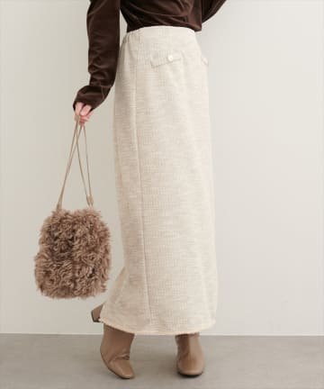 natural couture(ナチュラルクチュール) ストレッチツイードタイトスカート