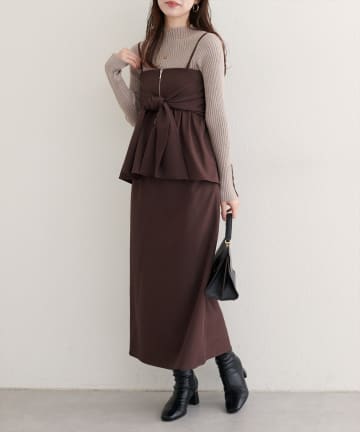natural couture(ナチュラルクチュール) 【WEB限定】〈osono〉２WAYビスチェ付きスカート