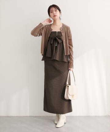 natural couture(ナチュラルクチュール) 【WEB限定】〈osono〉２WAYビスチェ付きスカート