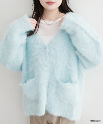 natural couture(ナチュラルクチュール) 【miffyコラボ】miffy釦ミドルシャギーカーデ