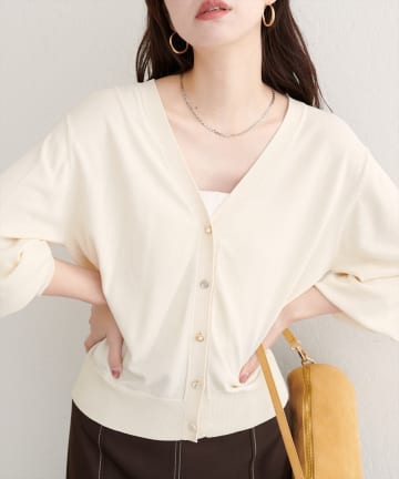 natural couture(ナチュラルクチュール) 【WEB限定】いろいろ釦ベーシックカーデ