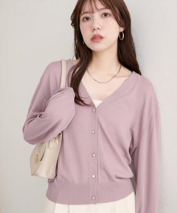 natural couture(ナチュラルクチュール) 【WEB限定】いろいろ釦ベーシックカーデ