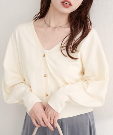 natural couture(ナチュラルクチュール) ハトメバーベーシックカーディガン