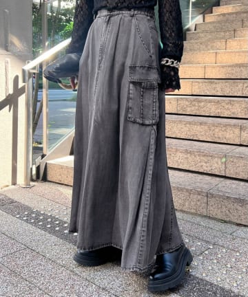 LARUTA(ラルータ) ［MAO別注］テンセルデニムカーゴスカート