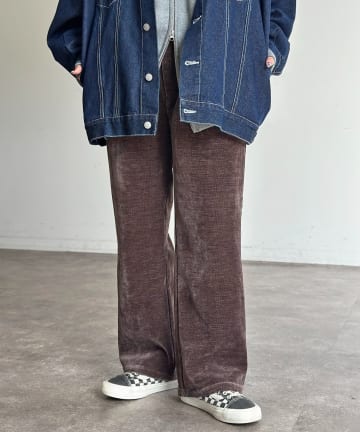 CPCM(シーピーシーエム) ベロアコーデュロイセミフレアパンツ
