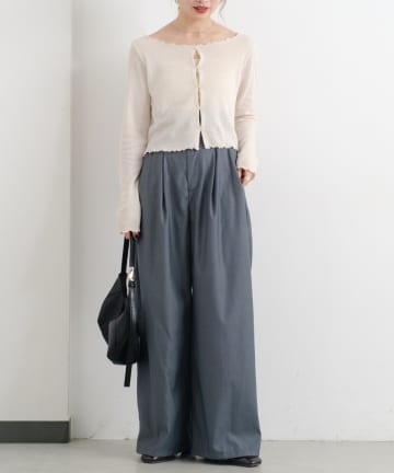 Kastane(カスタネ) 【2サイズ展開/低身長サイズ】B パイピングハイウエストパンツ