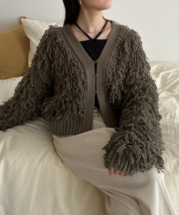 Thevon.(ゼヴォン) ループフリンジショートカーディガン