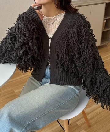 Thevon.(ゼヴォン) ループフリンジショートカーディガン