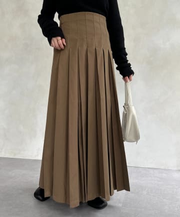 ダブルプリーツロングスカート